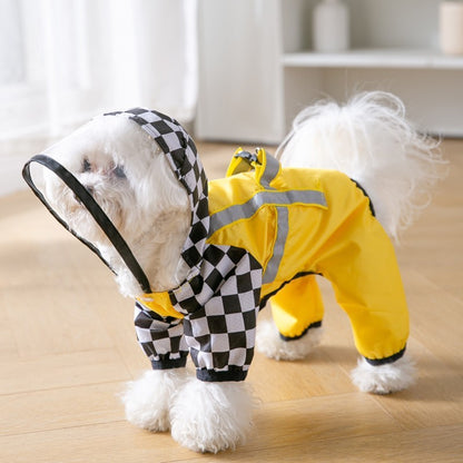 🌧️🐶 胸当て一体型・四脚ペットレインコート（可愛いアニマル柄）